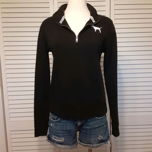 Victoria's Secret "Kangaroo Pocket" PINK Sweatshirt with EXTRA- LONG Sleeves - Picture 4 of 16